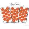 54 Stickers Ronds 3 cm - Motif pastille ronde