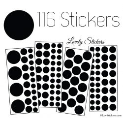 116 Stickers Ronds Mixte - Autocollant Décoration Intérieur