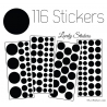 116 Stickers Ronds Mixte - Autocollant Décoration Intérieur