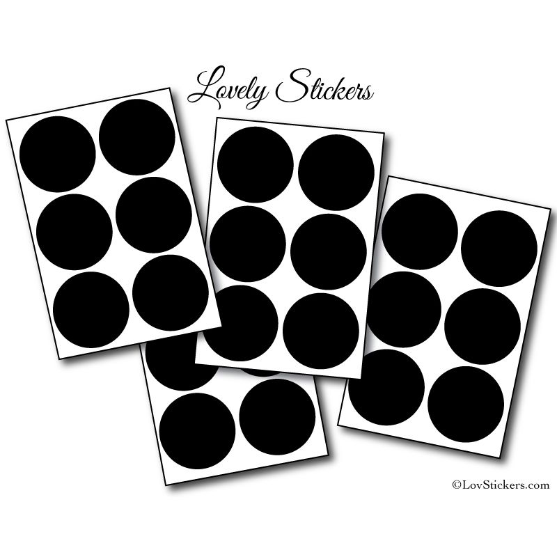 54 Stickers Ronds 3 cm - Autocollant Décoration Intérieur - 6,99 € Couleur  Interieur Noir
