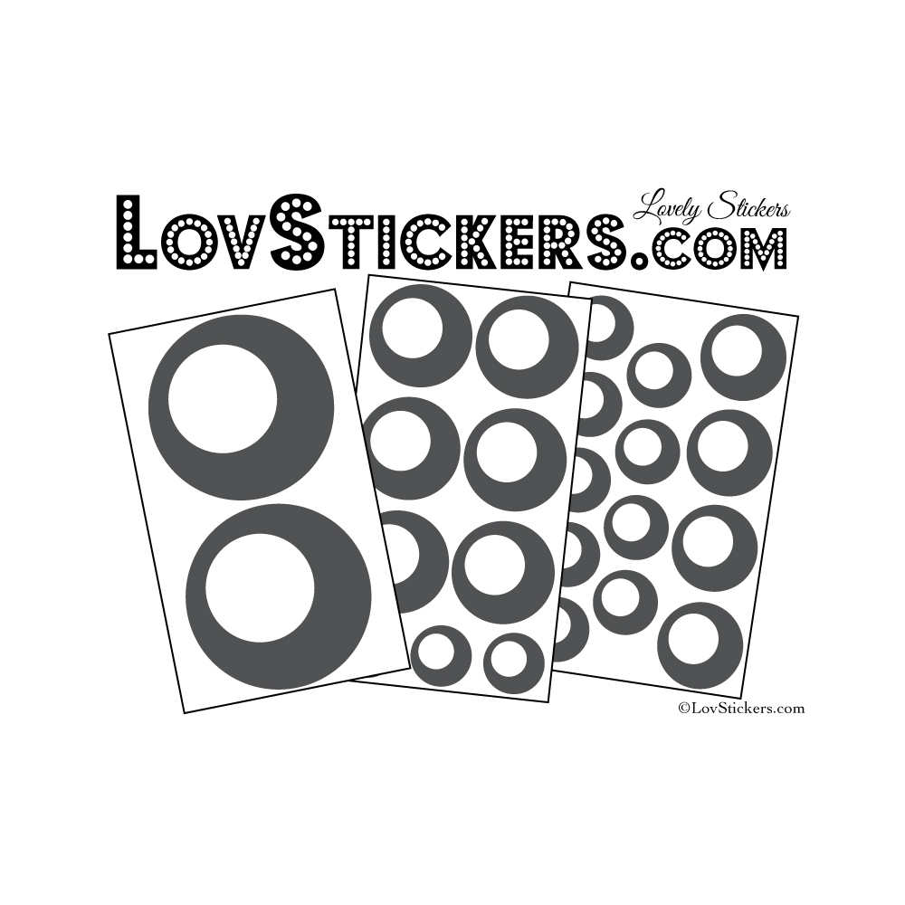 24 Stickers Ronds Annees 80 Mixte - Autocollant