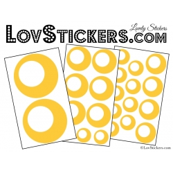 24 Stickers Ronds Annees 80 Mixte - Autocollant