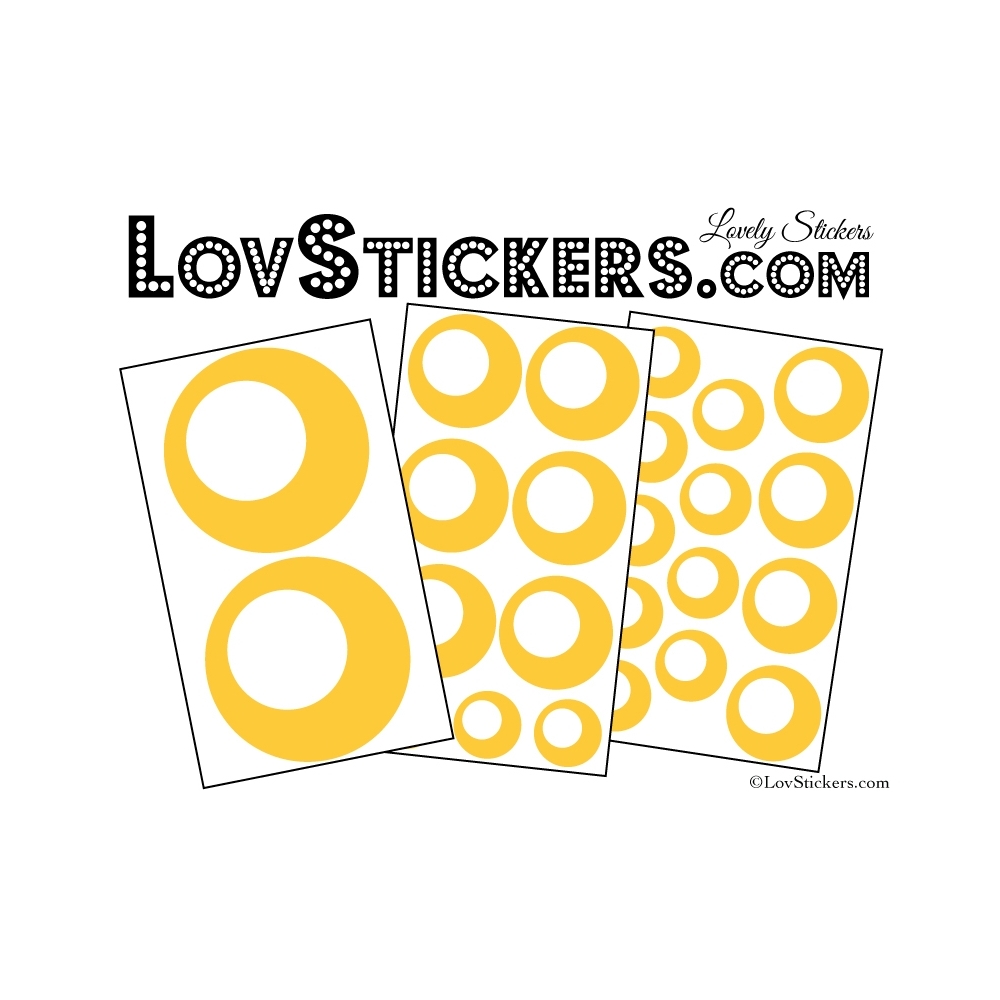 24 Stickers Ronds Annees 80 Mixte - Autocollant