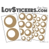 24 Stickers Ronds Annees 80 Mixte - Autocollant