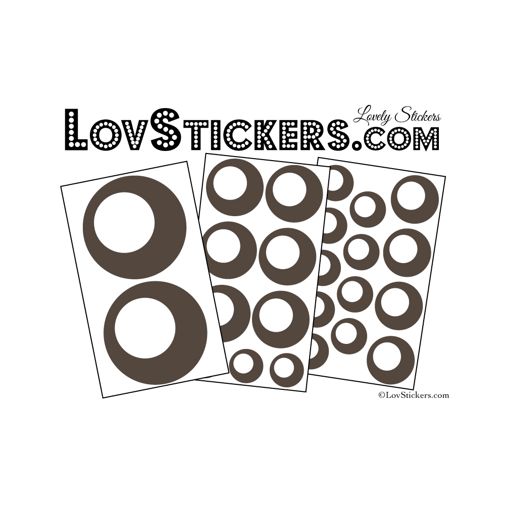 24 Stickers Ronds Annees 80 Mixte - Autocollant