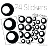 24 Stickers Ronds Annees 80 Mixte - Autocollant