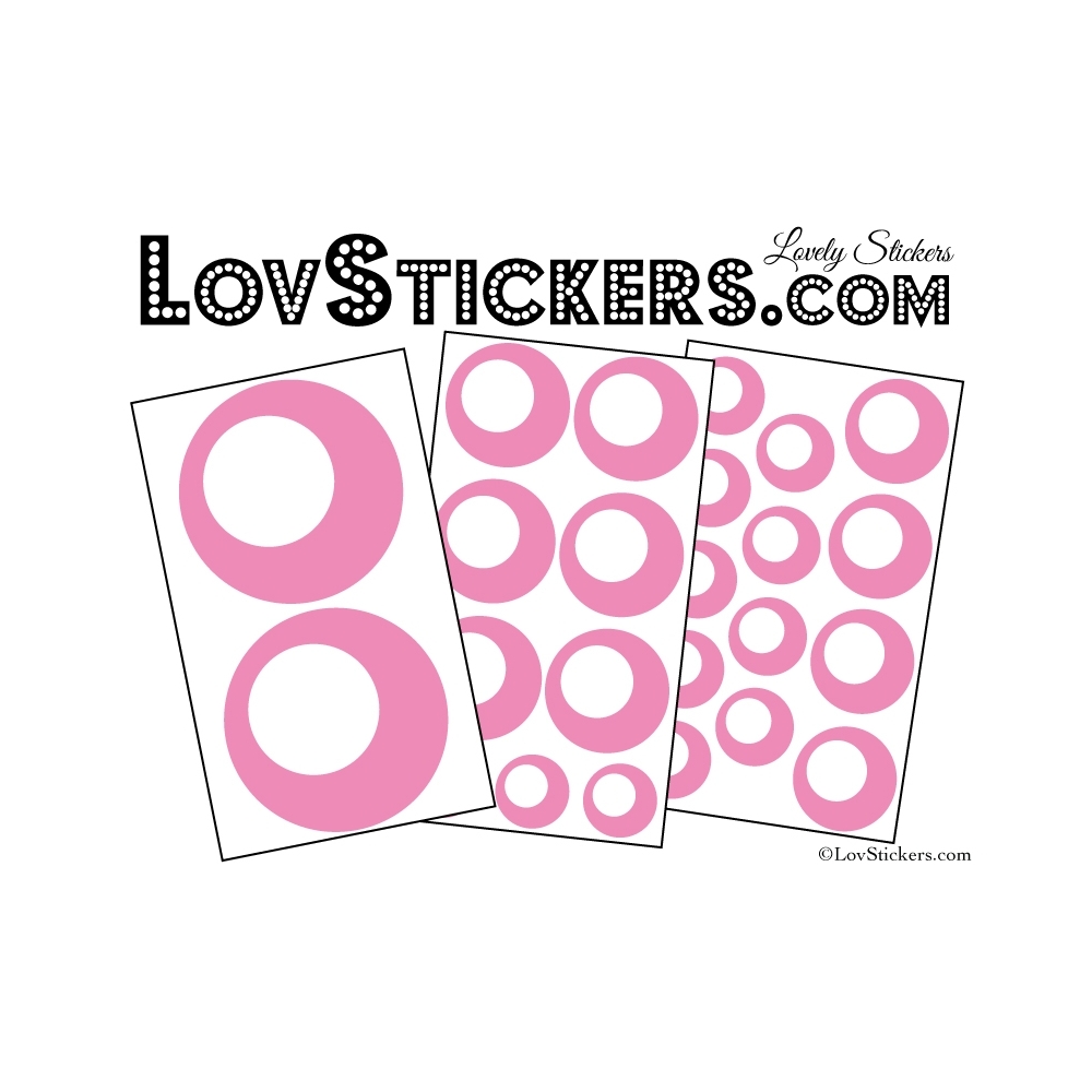 24 Stickers Ronds Annees 80 Mixte - Autocollant