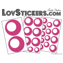 24 Stickers Ronds Annees 80 Mixte - Autocollant