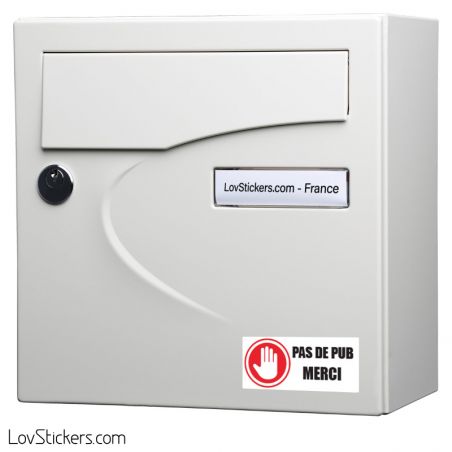 Stickers Stop Pub 8 cm - Lot de 2 - Avec Main