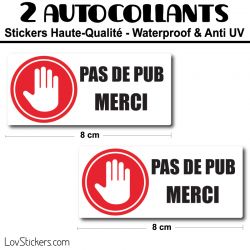 Autocollant stop publicité pour boite aux lettres