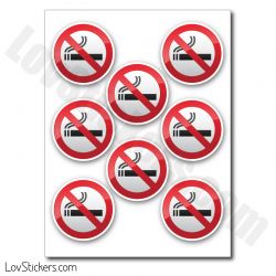 Autocollant de signalisation interdit de fumer