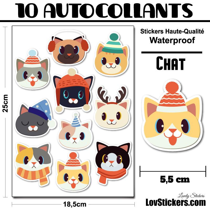 10 stickers de chats 10 stickers de chats
