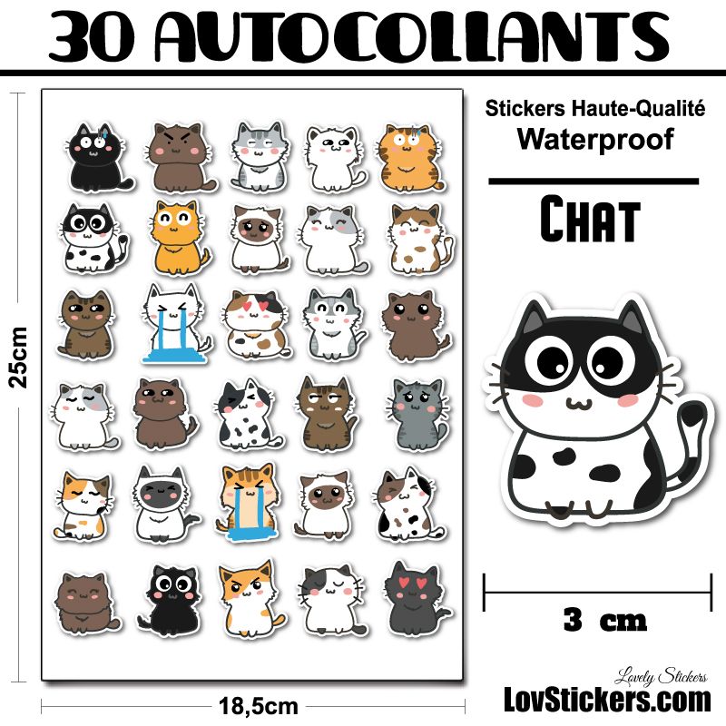 30 Mini Stickers De Chats Trop Mignons 30 Mini Stickers De Chats Trop Mignons