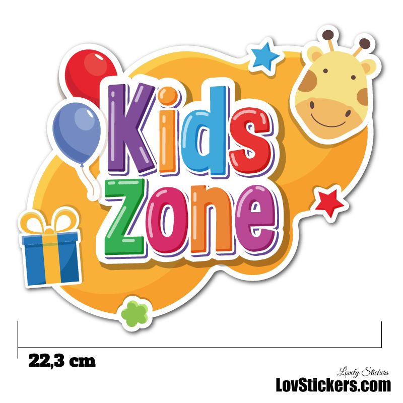 Stickers Porte Enfant - Kids Zone orange Stickers Porte Enfant - Kids Zone orange