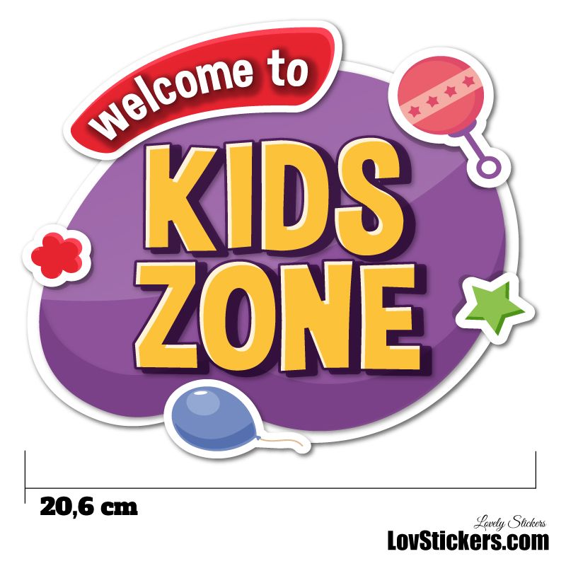 Stickers Porte Enfant - Kids Zone orange Stickers Porte Enfant - Kids Zone orange