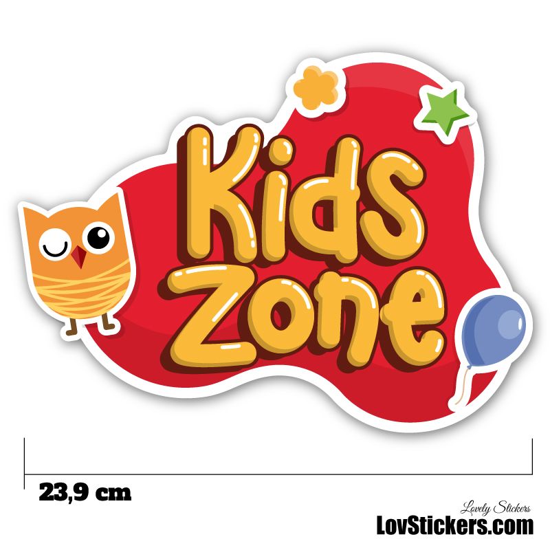 Stickers Porte Enfant - Kids Zone Rouge Stickers Porte Enfant - Kids Zone Rouge