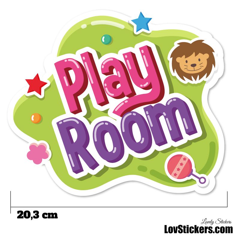 Stickers Porte Enfant - Play Room Vert Stickers Porte Enfant - Play Room Vert