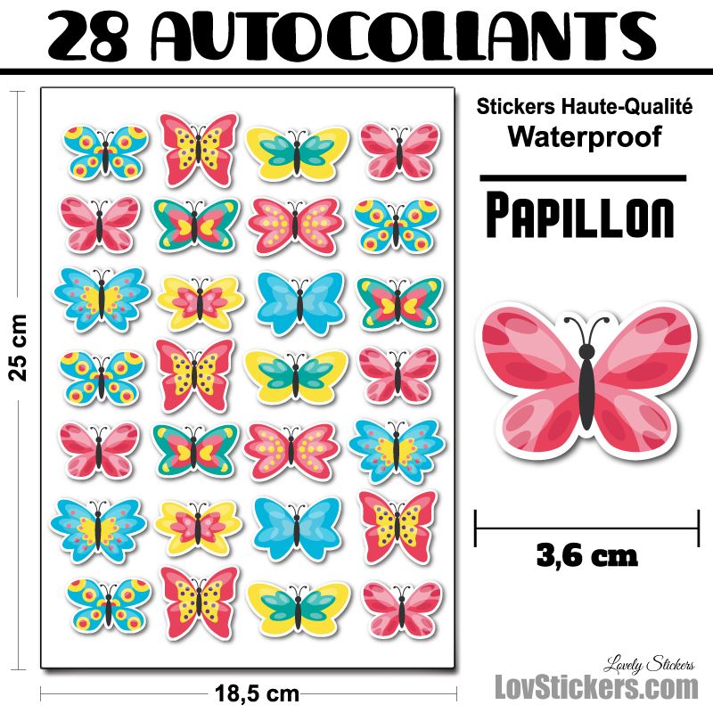 Stickers papillons mixtes Stickers papillons mixtes