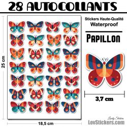 28 autocollants de papillons design 04