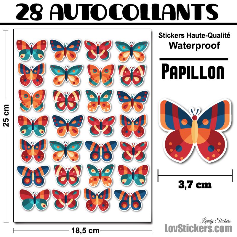 28 autocollants de papillons design 04 28 autocollants de papillons design 04