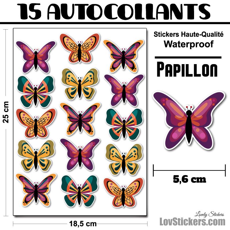 28 autocollants de papillons design 05 28 autocollants de papillons design 05