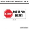 2 Stickers Stop Pub 8 cm pour boite aux lettres