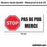 Sticker Stop Pub 12 cm pour boite aux lettres