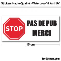 Sticker Stop Pub 15 cm pour boite aux lettres