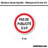 Sticker Pas de Publicité 8 cm pour boite aux lettres
