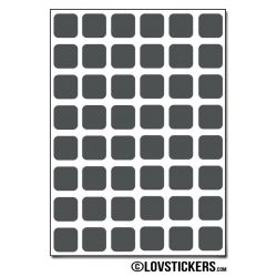 384 Carrés arrondis 1cm - Gommette Deco - Repositionnable