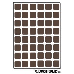 384 Carrés arrondis 1cm - Gommette Deco - Repositionnable