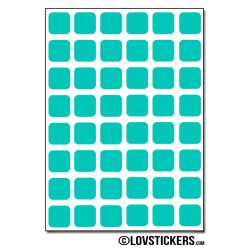 384 Carrés arrondis 1cm - Gommette Deco - Repositionnable