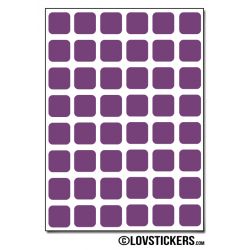 384 Carrés arrondis 1cm - Gommette Deco - Repositionnable