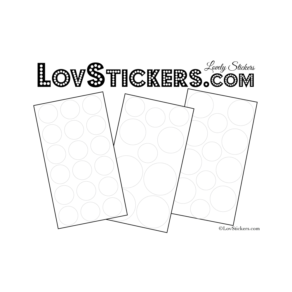 40 Stickers Ronds  - Autocollant Deco Ronds pleins