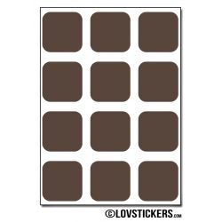 96 Carrés arrondis 2 cm - Gommette Deco - Repositionnable