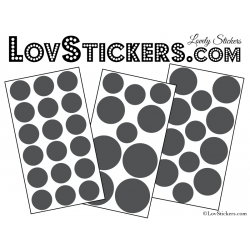 40 Stickers Ronds  - Autocollant Deco Ronds pleins