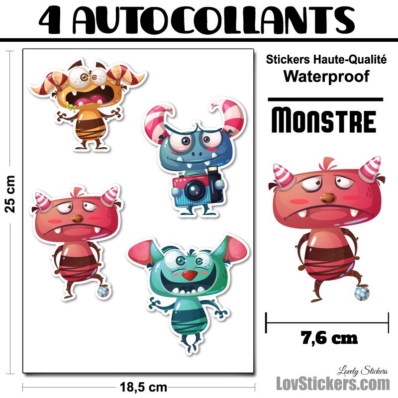4 Autocollants de Monstres 03 4 Autocollants de Monstres 03