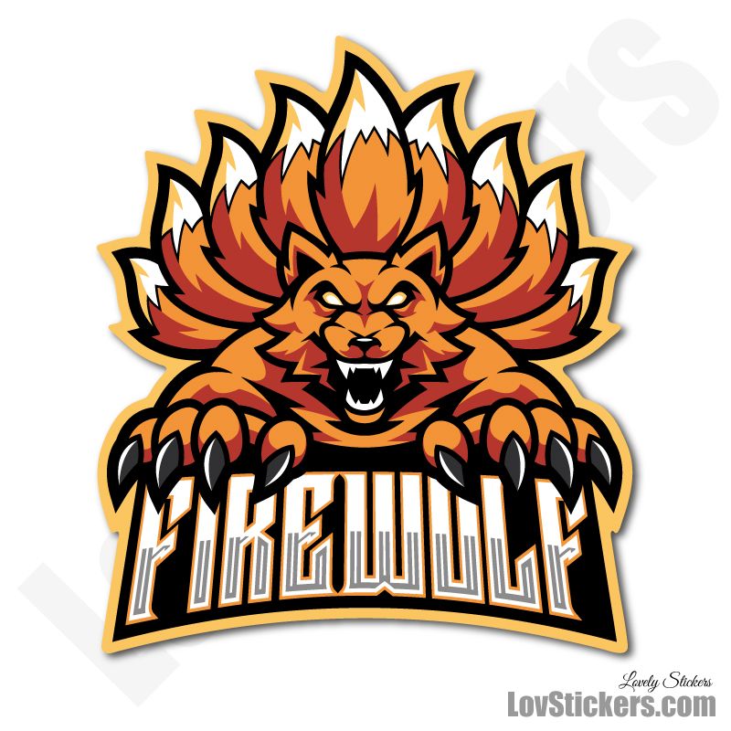 4 Stickers eSport Fire Wolf 4 Stickers eSport Fire Wolf