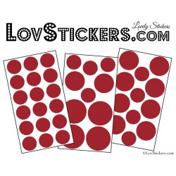 40 Stickers Ronds 3 à 5 cm