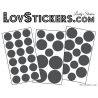 40 Stickers Ronds 3 à 5 cm