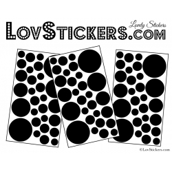 87 Stickers Ronds - Autocollant deco Ronds Pleins