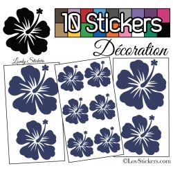 10 Stickers Hibiscus Mixte - Autocollant Décoration Intérieur