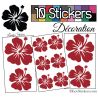 10 Stickers Hibiscus Mixte - Autocollant Décoration Intérieur