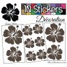 10 Stickers Hibiscus Mixte - Autocollant Décoration Intérieur