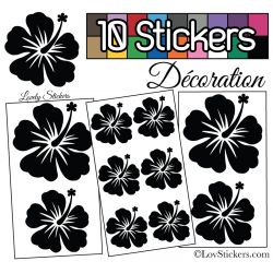 JINTORA Sticker - Autocollant - Lot de 2 Stickers Fleurs d'hibiscus chacun  30cm x 36cm Blanc - réglage Lunette arrière Voiture - Style de Voiture