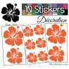 10 Stickers Hibiscus Mixte - Autocollant Décoration Intérieur