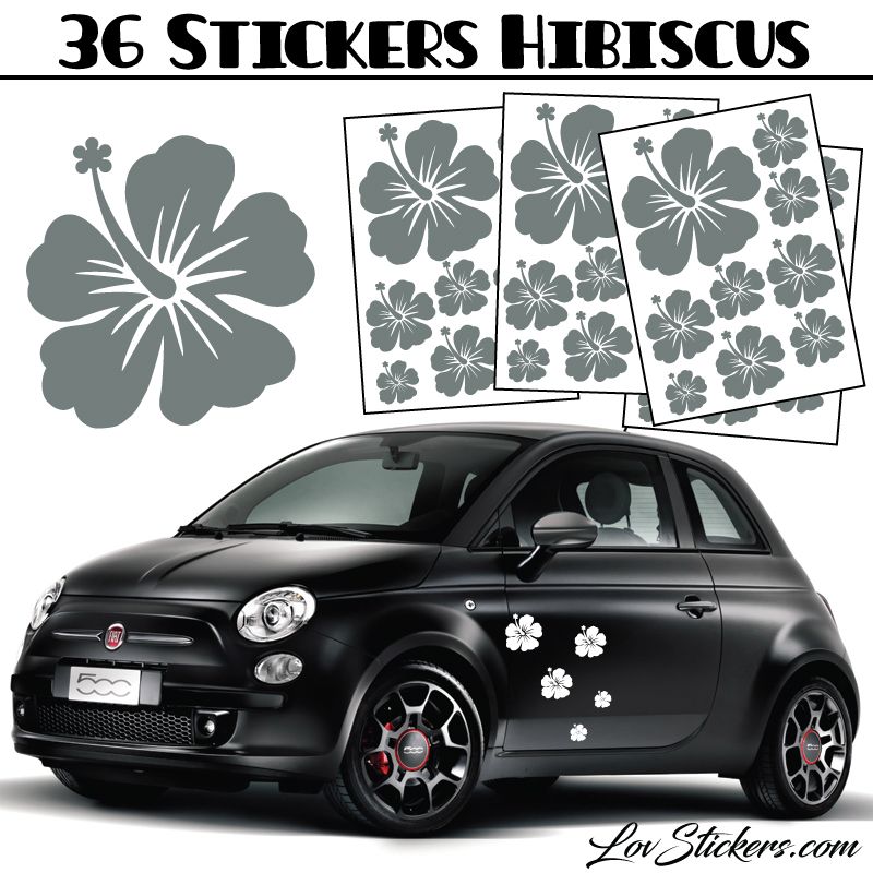 Stickers d'Hibiscus lot de 36 - Taille de 3 à 10 cm Stickers d'Hibiscus lot de 36 - Taille de 3 à 10 cm