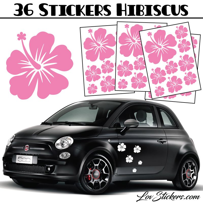 Stickers d'Hibiscus lot de 36 - Taille de 3 à 10 cm Stickers d'Hibiscus lot de 36 - Taille de 3 à 10 cm