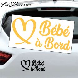 Sticker Bébé à Bord - Coeur ruban