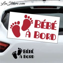 Sticker Bébé à Bord avec pieds